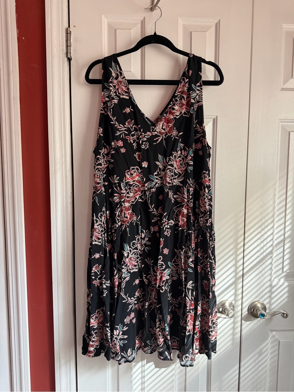 torrid Black Floral V-Neck Mini Dress